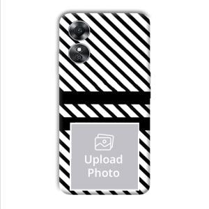 White Black Customized Printed Back Cover for Oppo A17