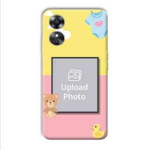 Teddy Bear Baby Design Customized Printed Back Cover for Oppo A17
