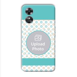 Blue Flowers Customized Printed Back Cover for Oppo A17