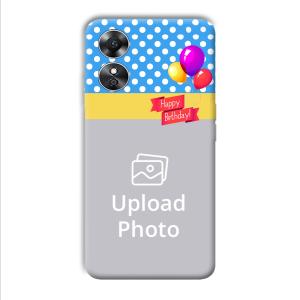 Happy Birthday Customized Printed Back Cover for Oppo A17