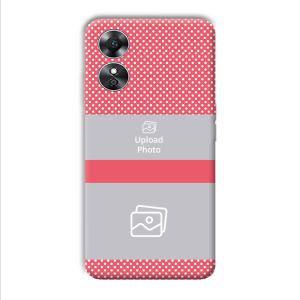 Pink Polka Customized Printed Back Cover for Oppo A17