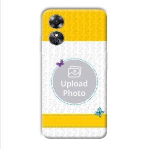 Butterflies & Yellow Customized Printed Back Cover for Oppo A17
