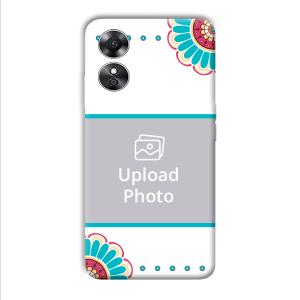 Floral  Customized Printed Back Cover for Oppo A17