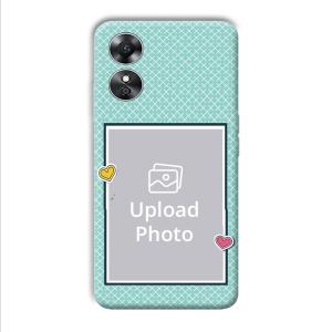 Sky Blue Customized Printed Back Cover for Oppo A17