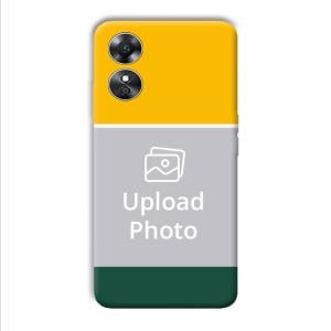 Yellow Green Customized Printed Back Cover for Oppo A17