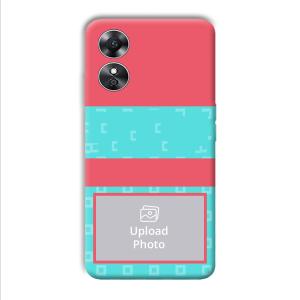 Bluish Pattern Customized Printed Back Cover for Oppo A17