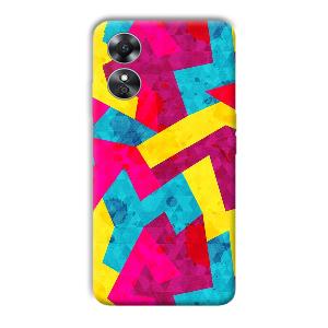 Pink Yellow Pattern Phone Customized Printed Back Cover for Oppo A17