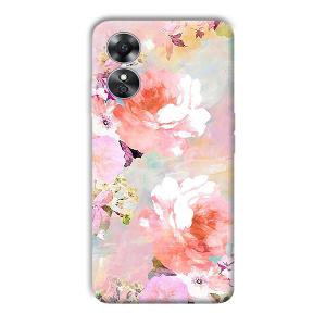 Floral Canvas Phone Customized Printed Back Cover for Oppo A17