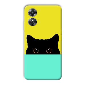 Black Cat Phone Customized Printed Back Cover for Oppo A17