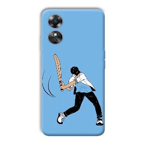 Cricketer Phone Customized Printed Back Cover for Oppo A17