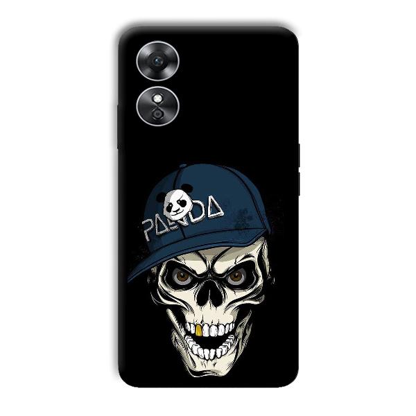 Panda & Skull Phone Customized Printed Back Cover for Oppo A17