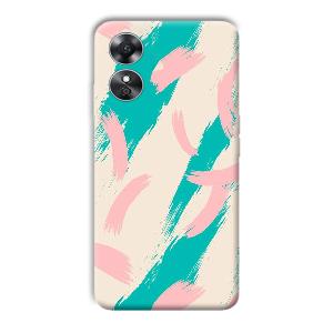 Pinkish Blue Phone Customized Printed Back Cover for Oppo A17