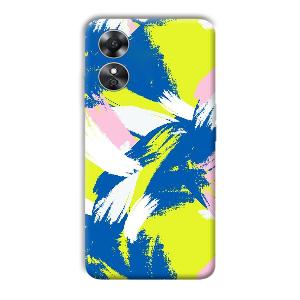 Blue White Pattern Phone Customized Printed Back Cover for Oppo A17
