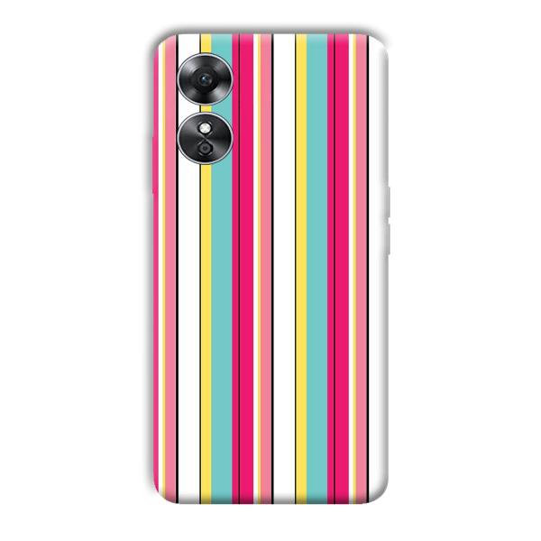 Lines Pattern Phone Customized Printed Back Cover for Oppo A17