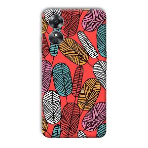 Lines and Leaves Phone Customized Printed Back Cover for Oppo A17