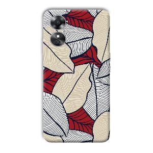 Leafy Pattern Phone Customized Printed Back Cover for Oppo A17