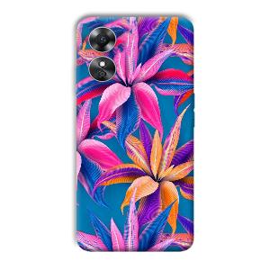 Aqautic Flowers Phone Customized Printed Back Cover for Oppo A17