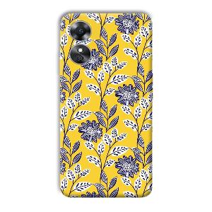 Yellow Fabric Design Phone Customized Printed Back Cover for Oppo A17