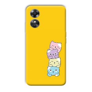 Colorful Kittens Phone Customized Printed Back Cover for Oppo A17