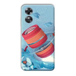 Blue Design Phone Customized Printed Back Cover for Oppo A17