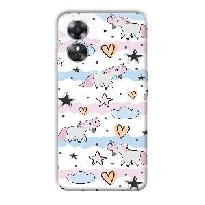 Unicorn Pattern Phone Customized Printed Back Cover for Oppo A17