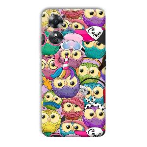 Colorful Owls Phone Customized Printed Back Cover for Oppo A17