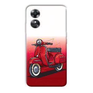 Red Scooter Phone Customized Printed Back Cover for Oppo A17