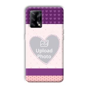 Purple Hearts Customized Printed Back Cover for Oppo F19