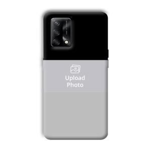 Black & Grey Customized Printed Back Cover for Oppo F19