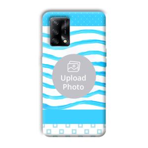 Blue Wavy Design Customized Printed Back Cover for Oppo F19