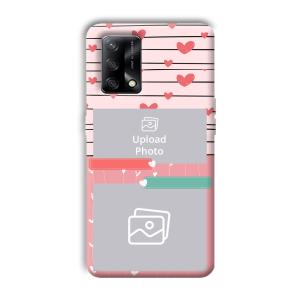 Pink Hearts Customized Printed Back Cover for Oppo F19