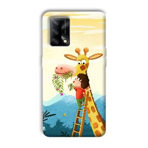 Giraffe & The Boy Phone Customized Printed Back Cover for Oppo F19