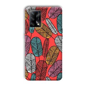 Lines and Leaves Phone Customized Printed Back Cover for Oppo F19