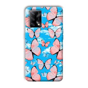 Pink Butterflies Phone Customized Printed Back Cover for Oppo F19