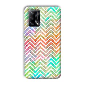 White Zig Zag Pattern Phone Customized Printed Back Cover for Oppo F19