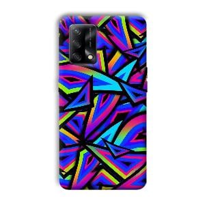 Blue Triangles Phone Customized Printed Back Cover for Oppo F19