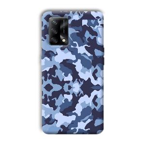 Blue Patterns Phone Customized Printed Back Cover for Oppo F19