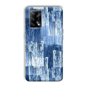Blue White Lines Phone Customized Printed Back Cover for Oppo F19