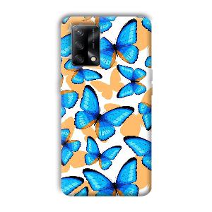 Blue Butterflies Phone Customized Printed Back Cover for Oppo F19