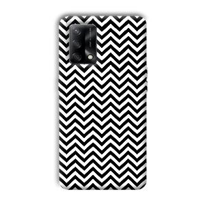 Black White Zig Zag Phone Customized Printed Back Cover for Oppo F19