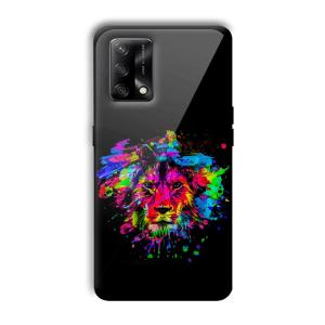 Colorful Lion Customized Printed Glass Back Cover for Oppo F19