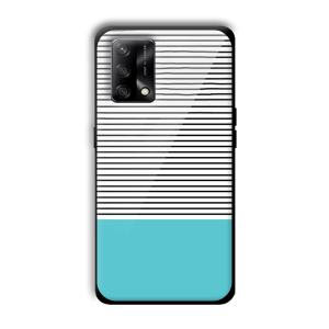 Cyan Stripes Customized Printed Glass Back Cover for Oppo F19