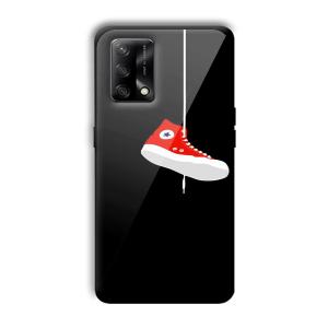 Red Sneaker Customized Printed Glass Back Cover for Oppo F19
