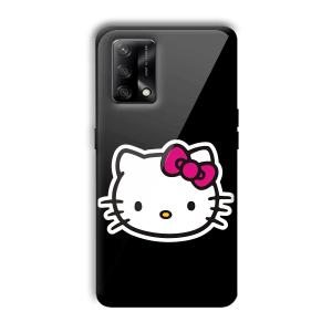 Cute Kitty Customized Printed Glass Back Cover for Oppo F19