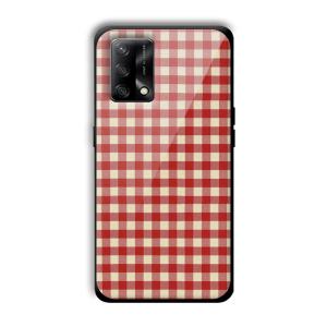 Red Checks Customized Printed Glass Back Cover for Oppo F19