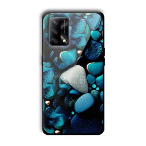 Aqua Blue Customized Printed Glass Back Cover for Oppo F19