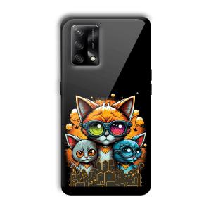 Cats Customized Printed Glass Back Cover for Oppo F19