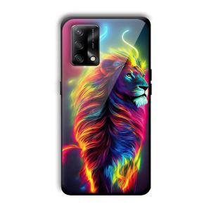 Neon Lion Customized Printed Glass Back Cover for Oppo F19