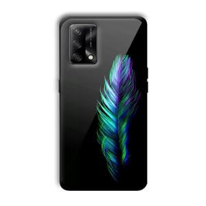 Neon Feather Customized Printed Glass Back Cover for Oppo F19