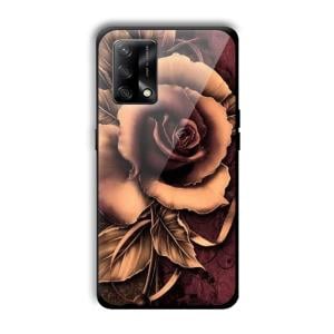 Brown Rose Customized Printed Glass Back Cover for Oppo F19